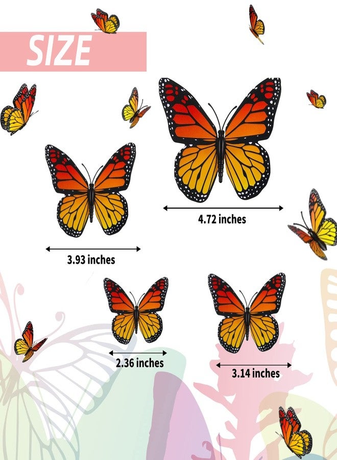 BeapTcely 36 Pcs Monarch Butterfly Hair Clips, 4 Size 3D Simulation Butterflyr Hair Barrettes Butterfly Headwear Clips for Halloween Dia De Los Muertos Day of the Dead Decorations (36 Pieces) - Image 5